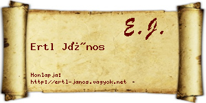 Ertl János névjegykártya