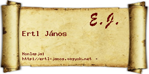 Ertl János névjegykártya