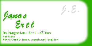 janos ertl business card